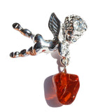 Romantic Baltic Amber Angel Brooch