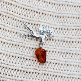 Romantic Baltic Amber Angel Brooch