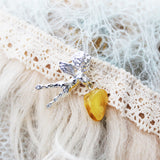 Romantic Baltic Amber Angel Brooch