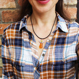 Amber Pendant - Amber Angel With Leather Necklace