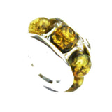 Sterling Silver Green Amber Bead, Beads Fit Pandora Style Bracelets