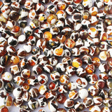 Round Mosaic Baltic Amber Beads, Dalmatian Pattern, 10 beads in each pack