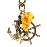 Wise Owl and Amber Tumble Keyring