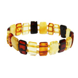 Rectangular Baltic Amber Stretch Bracelet