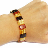 Rectangular Baltic Amber Stretch Bracelet