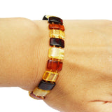 Rectangular Baltic Amber Stretch Bracelet