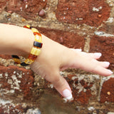 Rectangular Baltic Amber Stretch Bracelet