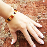 Rectangular Baltic Amber Stretch Bracelet