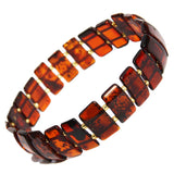 Rectangular Baltic Amber Stretch Bracelet