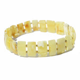Rectangular Baltic Amber Stretch Bracelet