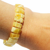 Rectangular Baltic Amber Stretch Bracelet
