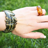 Uneven Baltic Amber Pieces Bracelet