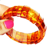 Unique Shape Honey Amber Bracelet