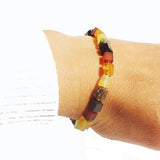 Beautiful Unpolished or Polished Baltic Amber Bracelet CUBES