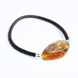 Charming Bracelet With Baltic Amber Center Piece