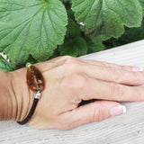 Charming Bracelet With Baltic Amber Center Piece