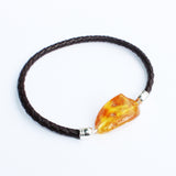 Charming Bracelet With Baltic Amber Center Piece