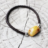 Charming Bracelet With Baltic Amber Center Piece