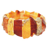 Unpolished Amber Bracelet With Playful Pattern