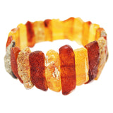 Unpolished Amber Bracelet With Playful Pattern