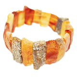 Unpolished Amber Bracelet With Playful Pattern
