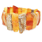 Unpolished Amber Bracelet With Playful Pattern