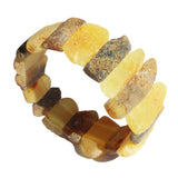 Unpolished Amber Bracelet With Playful Pattern