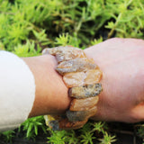 Unpolished Raw Grey-Honey Amber Bracelet