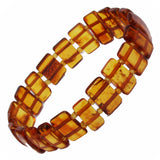 Rectangular Baltic Amber Stretch Bracelet