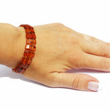 Rectangular Baltic Amber Stretch Bracelet