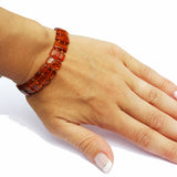 Rectangular Baltic Amber Stretch Bracelet
