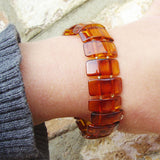 Rectangular Baltic Amber Stretch Bracelet