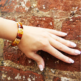 Elegant Amber Bracelet - Little Squares