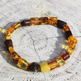 Multicolour Amber Tube Bead Bracelet