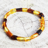 Multicolour Amber Tube Bead Bracelet