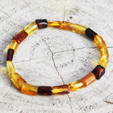 Multicolour Amber Tube Bead Bracelet