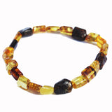Multicolour Amber Tube Bead Bracelet