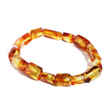 Honey or Lemon Amber Tube Bead Bracelet