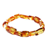 Honey or Lemon Amber Tube Bead Bracelet