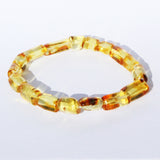 Honey or Lemon Amber Tube Bead Bracelet