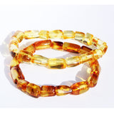 Honey or Lemon Amber Tube Bead Bracelet