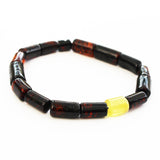 Polished Baltic Amber Tube Bead Bracelet