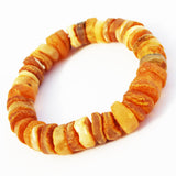 Unpolished Baltic Amber Bracelet - Discs