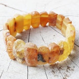 Unpolished Grey or Honey Baltic Amber Bracelet