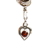 Sterling Silver Cognac AMBER HEART CHARM