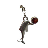 Silver Honey AMBER Dolphin CHARM