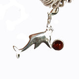 Silver Honey AMBER Dolphin CHARM