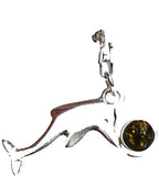 Silver Honey AMBER Dolphin CHARM