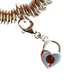 Sterling Silver Cognac AMBER HEART CHARM