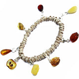 Romantic Baltic Amber Charm - Drop